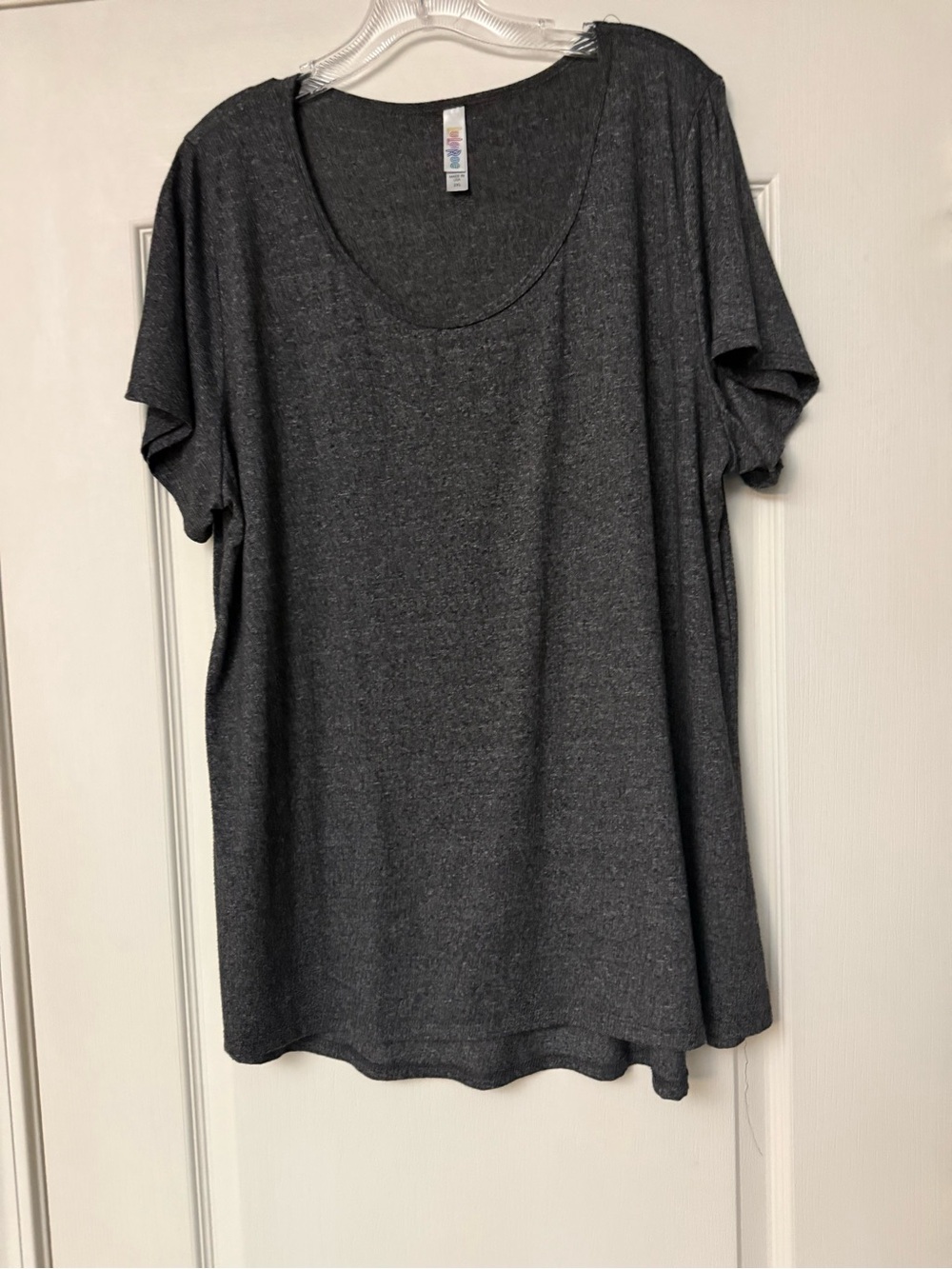 LuLaRoe Scoop Neck Short Sleeve Top - Charcoal Gray